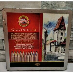 New GIOCONDA Soft Pastel Pencils Set of 24 - Vibrant Pre-Sharpened Artist Sketch